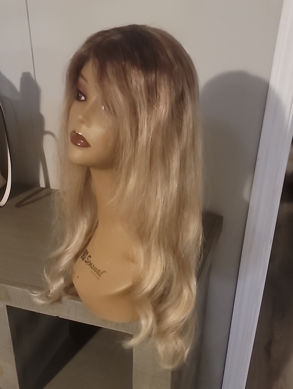 Remy Human Hair 20" Topper Rooted Blonde 100% Hand Tied Lace Topper - Picture 4 of 8
